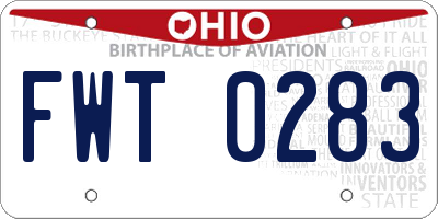 OH license plate FWT0283