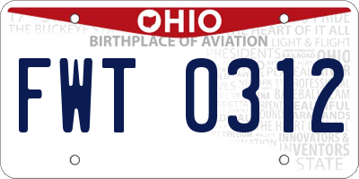 OH license plate FWT0312