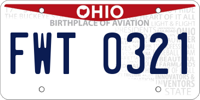 OH license plate FWT0321