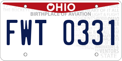 OH license plate FWT0331