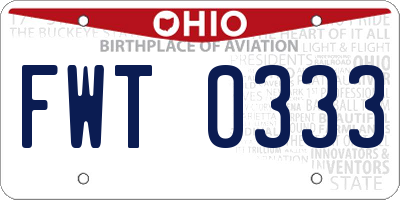 OH license plate FWT0333
