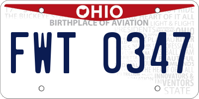 OH license plate FWT0347