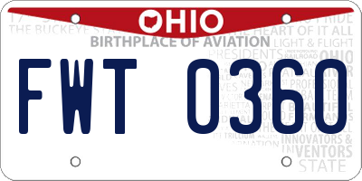 OH license plate FWT0360