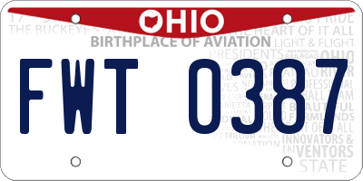 OH license plate FWT0387