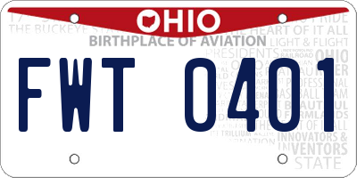 OH license plate FWT0401