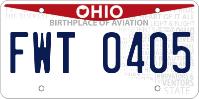 OH license plate FWT0405