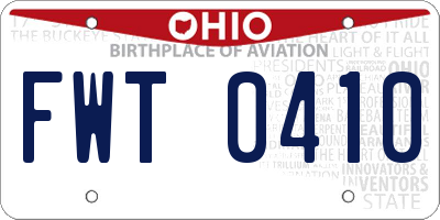 OH license plate FWT0410