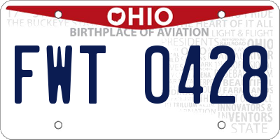 OH license plate FWT0428
