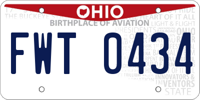 OH license plate FWT0434