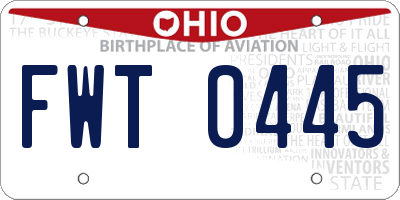 OH license plate FWT0445