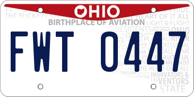 OH license plate FWT0447
