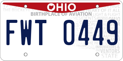 OH license plate FWT0449
