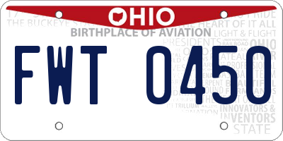 OH license plate FWT0450