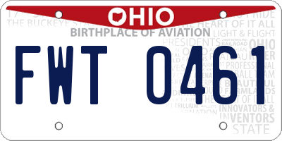 OH license plate FWT0461