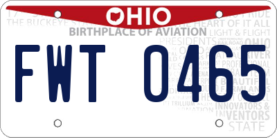 OH license plate FWT0465