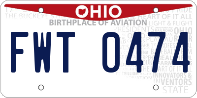 OH license plate FWT0474