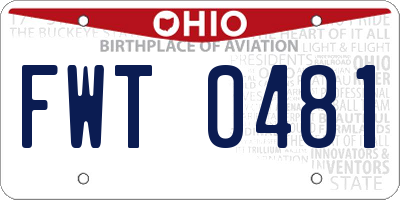 OH license plate FWT0481