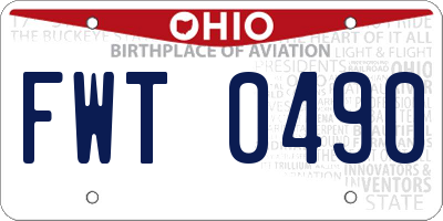 OH license plate FWT0490