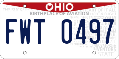 OH license plate FWT0497
