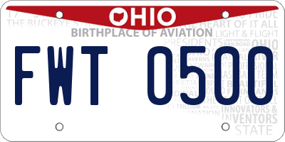 OH license plate FWT0500