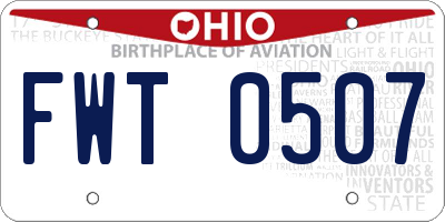 OH license plate FWT0507