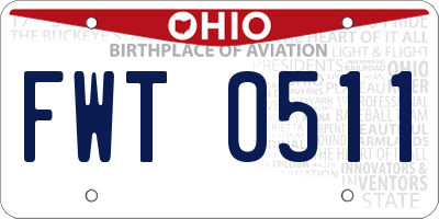 OH license plate FWT0511