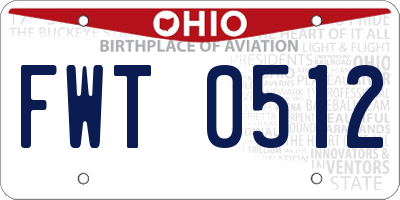 OH license plate FWT0512