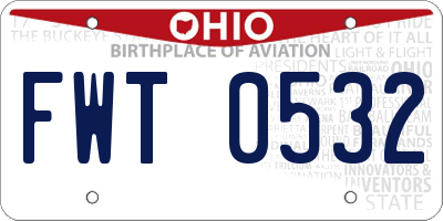 OH license plate FWT0532