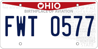 OH license plate FWT0577