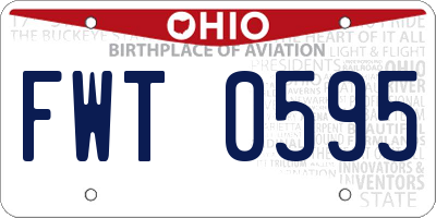 OH license plate FWT0595