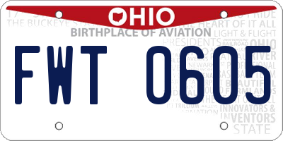 OH license plate FWT0605