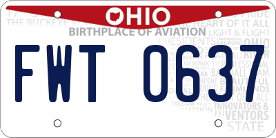 OH license plate FWT0637