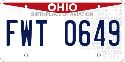 OH license plate FWT0649
