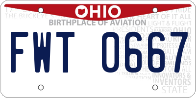 OH license plate FWT0667