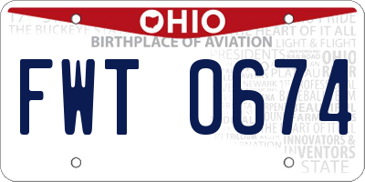 OH license plate FWT0674