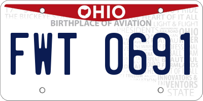 OH license plate FWT0691