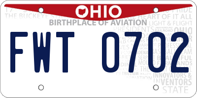 OH license plate FWT0702