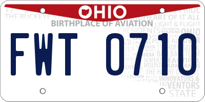 OH license plate FWT0710