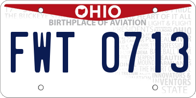 OH license plate FWT0713