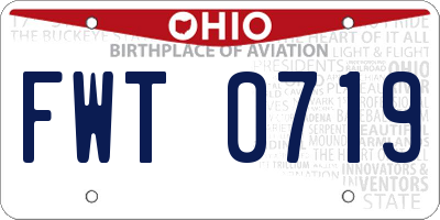 OH license plate FWT0719