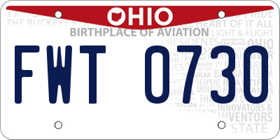 OH license plate FWT0730