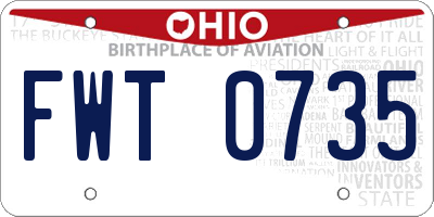 OH license plate FWT0735