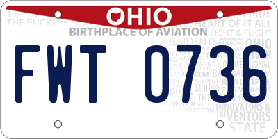OH license plate FWT0736