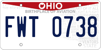 OH license plate FWT0738