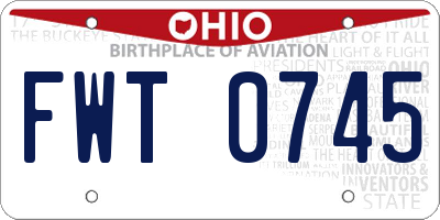 OH license plate FWT0745