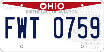 OH license plate FWT0759