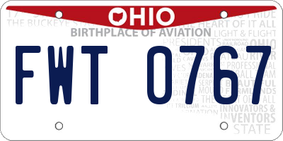 OH license plate FWT0767