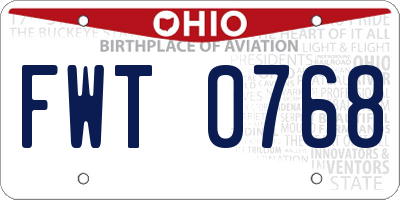OH license plate FWT0768