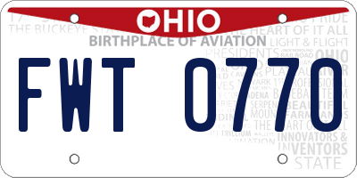 OH license plate FWT0770