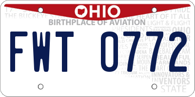 OH license plate FWT0772